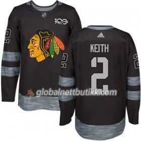 Chicago Blackhawks Hockeydrakt Duncan Keith 2 1917-2017 100th Anniversary Svart Adidas Authentic - Herre
